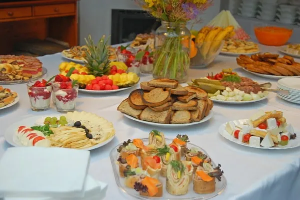 Rich buffet table